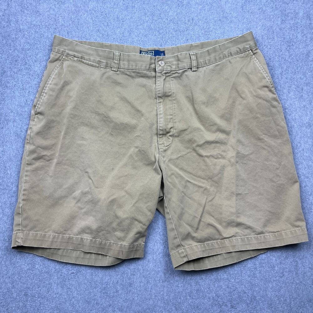 polo ralph lauren shorts mens 40 khaki cotton flat front